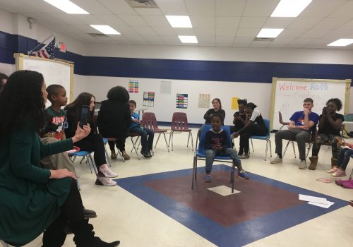 Local school children being taught in the math club